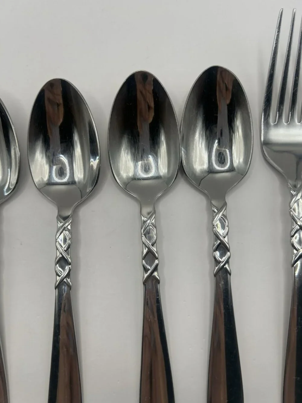 Gorham Ballet Ribbon Stainless Flatware 9 Pc Fork Spoon Knife Set Discontinued